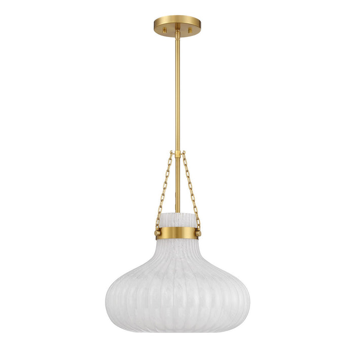 Meridian M7046NB One Light Pendant, Natural Brass