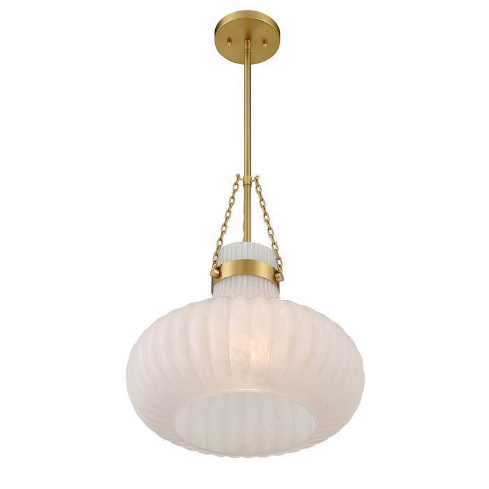 Meridian M7046NB One Light Pendant, Natural Brass