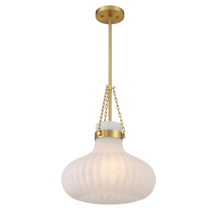 Meridian M7046NB One Light Pendant, Natural Brass