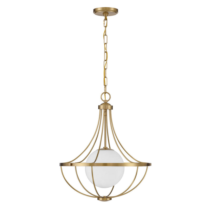 Meridian M7047NB One Light Pendant, Natural Brass
