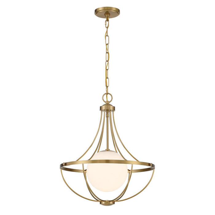 Meridian M7047NB One Light Pendant, Natural Brass