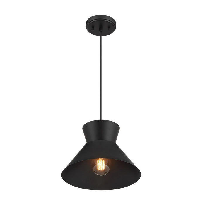 Meridian M7049MBK One Light Pendant, Matte Black