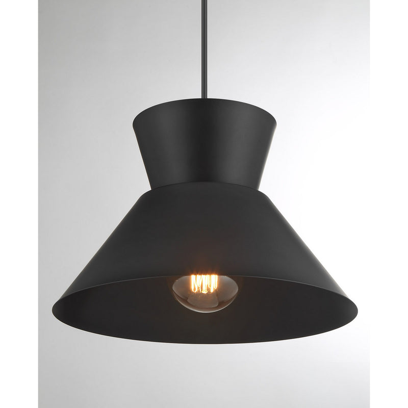 Meridian M7049MBK One Light Pendant, Matte Black