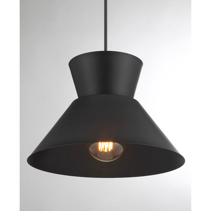 Meridian M7049MBK One Light Pendant, Matte Black