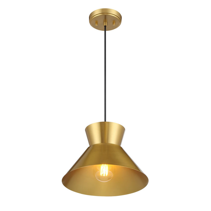 Meridian M7049NB One Light Pendant, Natural Brass