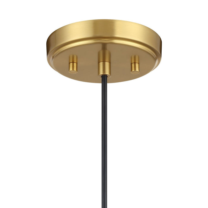 Meridian M7049NB One Light Pendant, Natural Brass