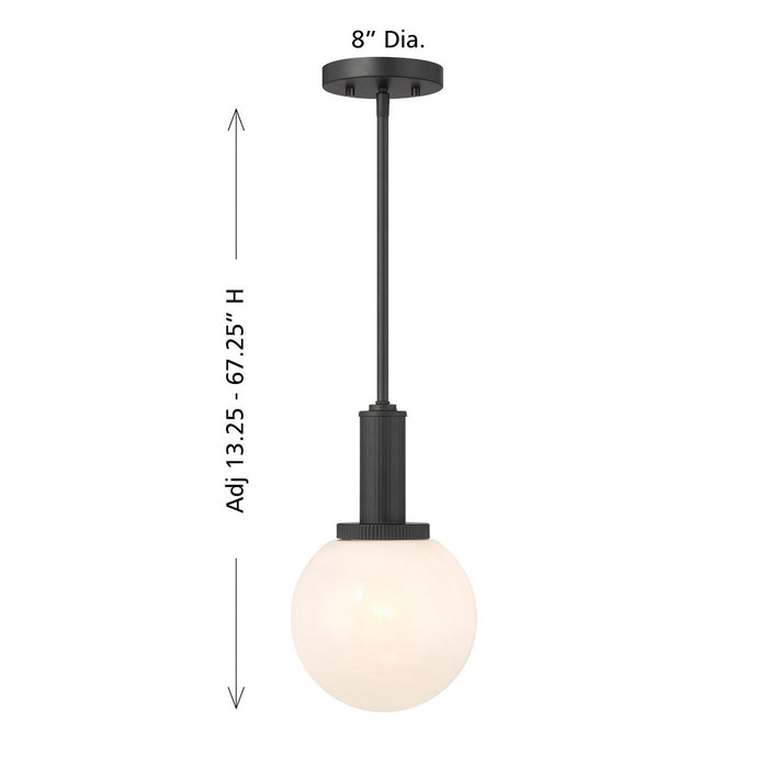 Meridian M7050MBK One Light Pendant, Matte Black