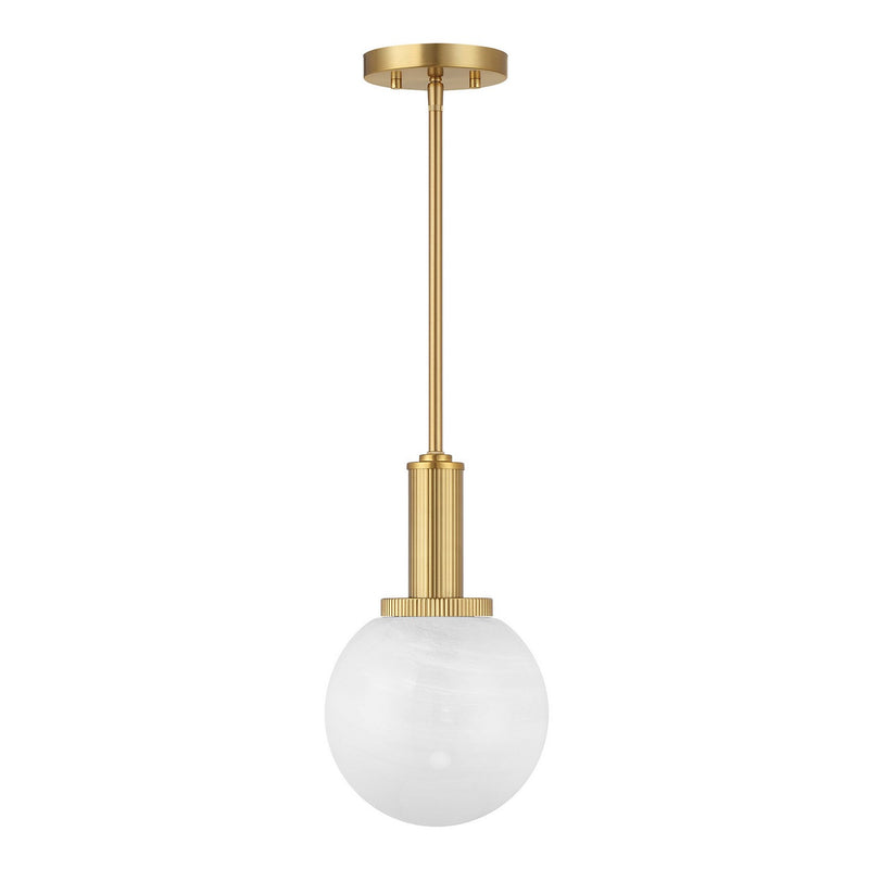 Meridian M7050NB One Light Pendant, Natural Brass