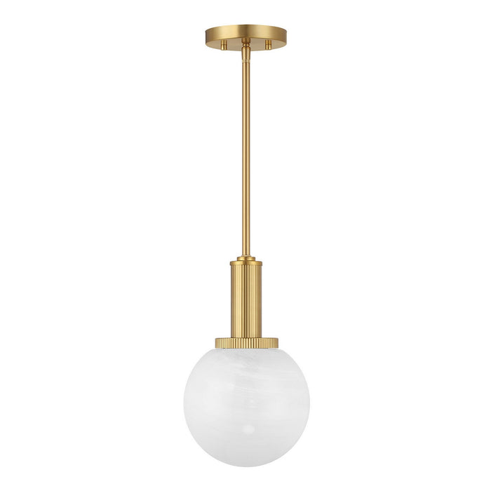 Meridian M7050NB One Light Pendant, Natural Brass