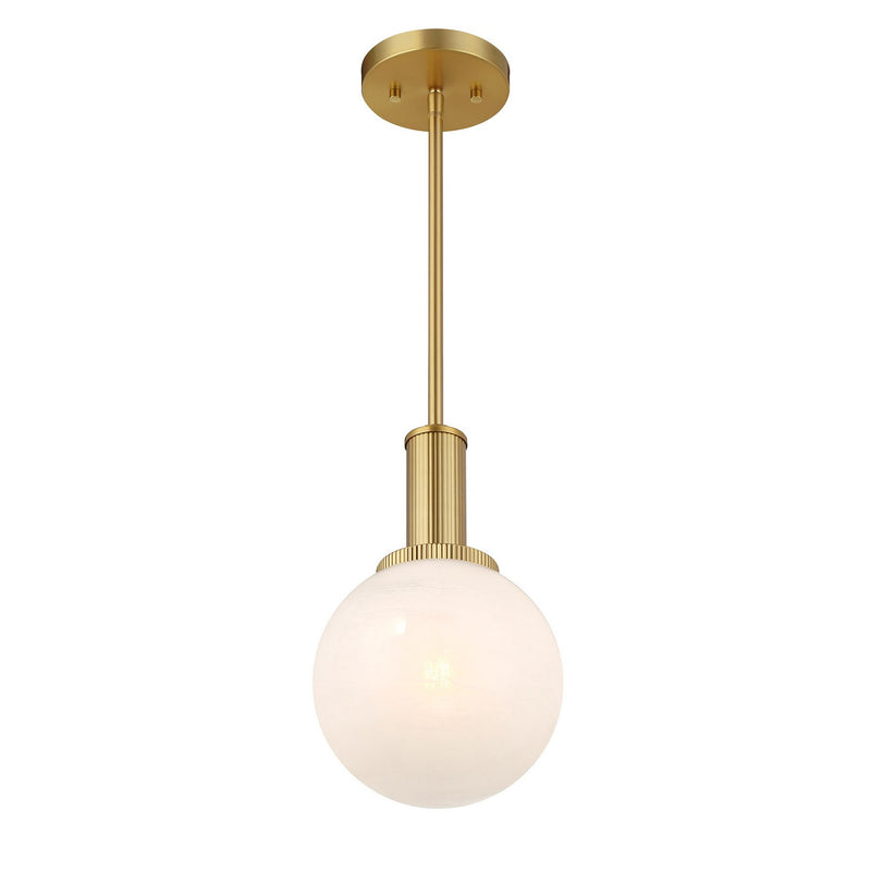Meridian M7050NB One Light Pendant, Natural Brass