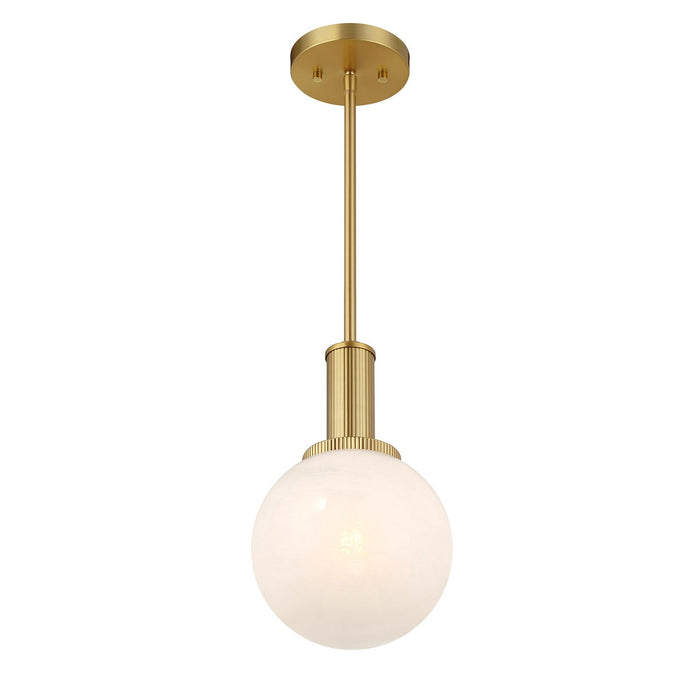 Meridian M7050NB One Light Pendant, Natural Brass