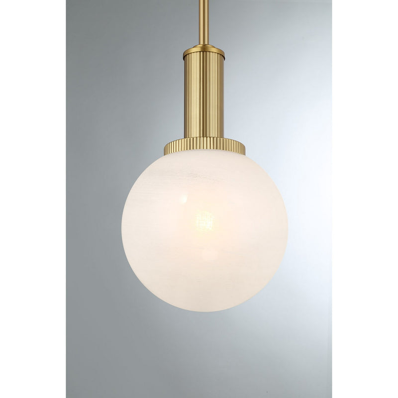 Meridian M7050NB One Light Pendant, Natural Brass