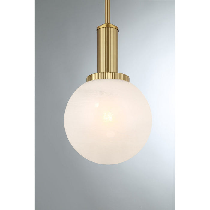 Meridian M7050NB One Light Pendant, Natural Brass