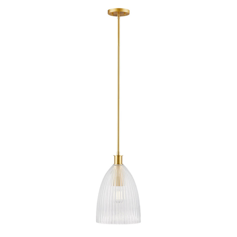 Meridian M7051NB One Light Pendant, Natural Brass