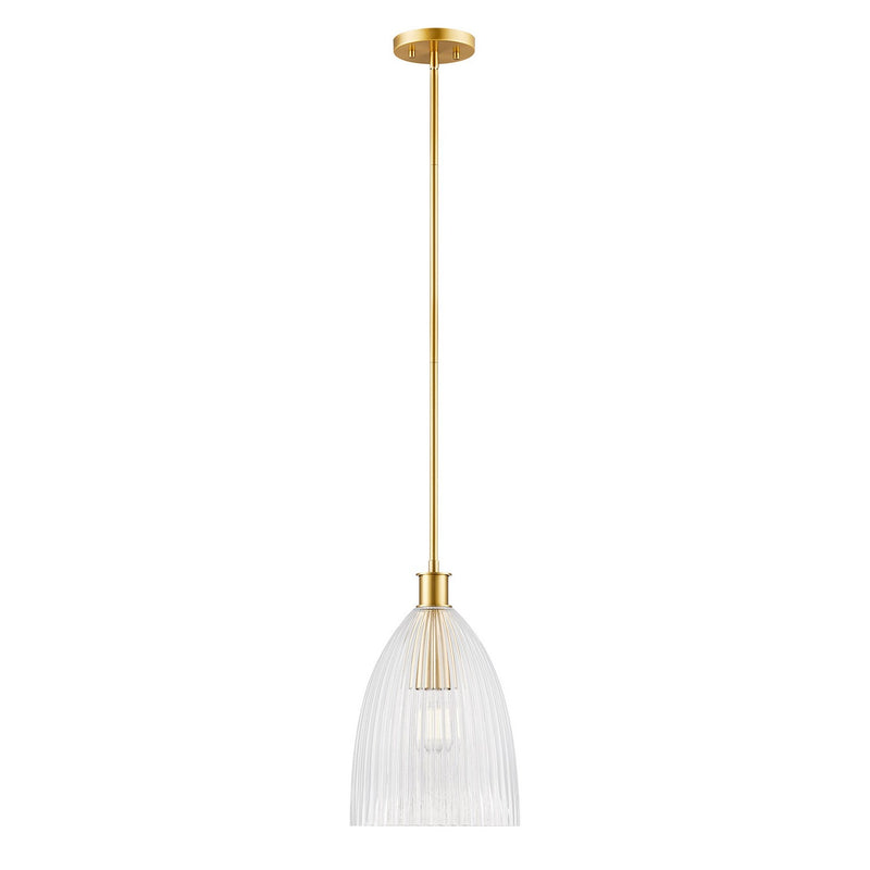 Meridian M7051NB One Light Pendant, Natural Brass