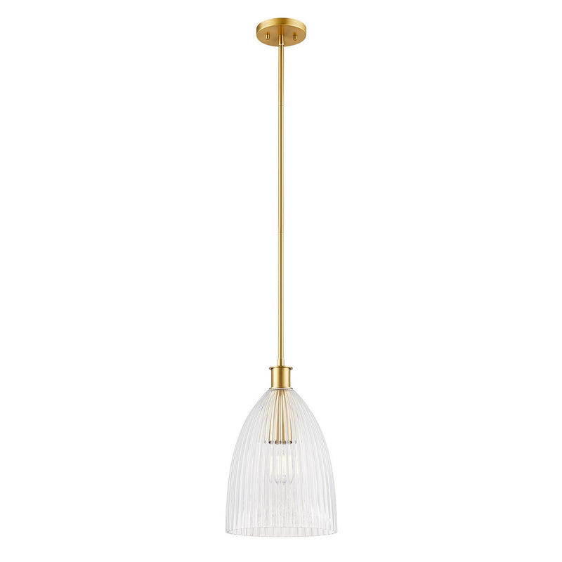 Meridian M7051NB One Light Pendant, Natural Brass