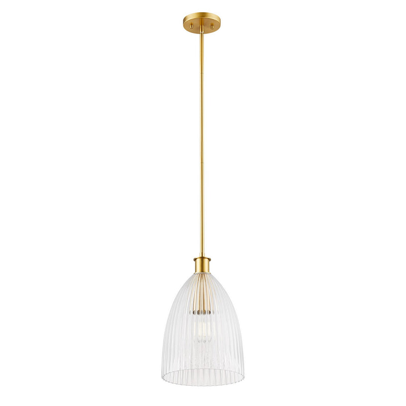 Meridian M7051NB One Light Pendant, Natural Brass