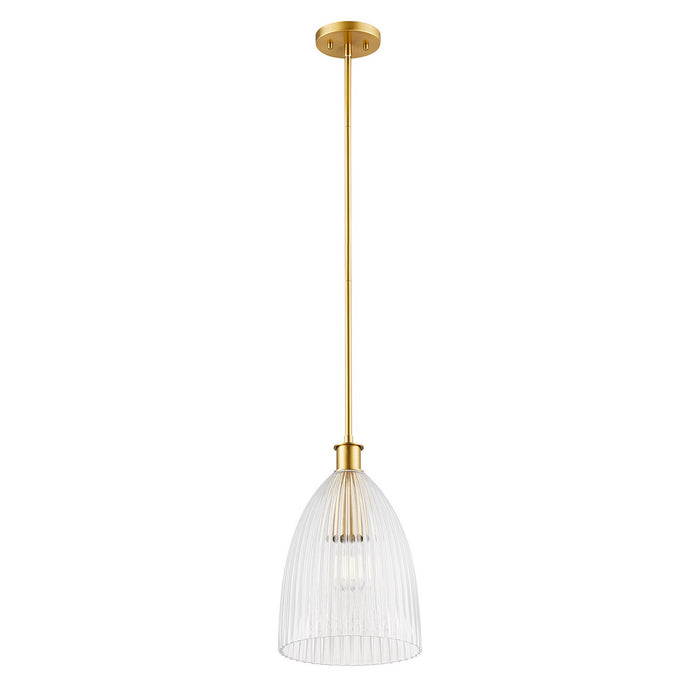Meridian M7051NB One Light Pendant, Natural Brass