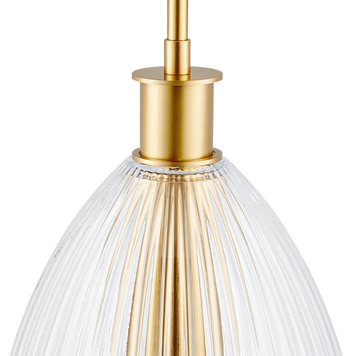 Meridian M7051NB One Light Pendant, Natural Brass