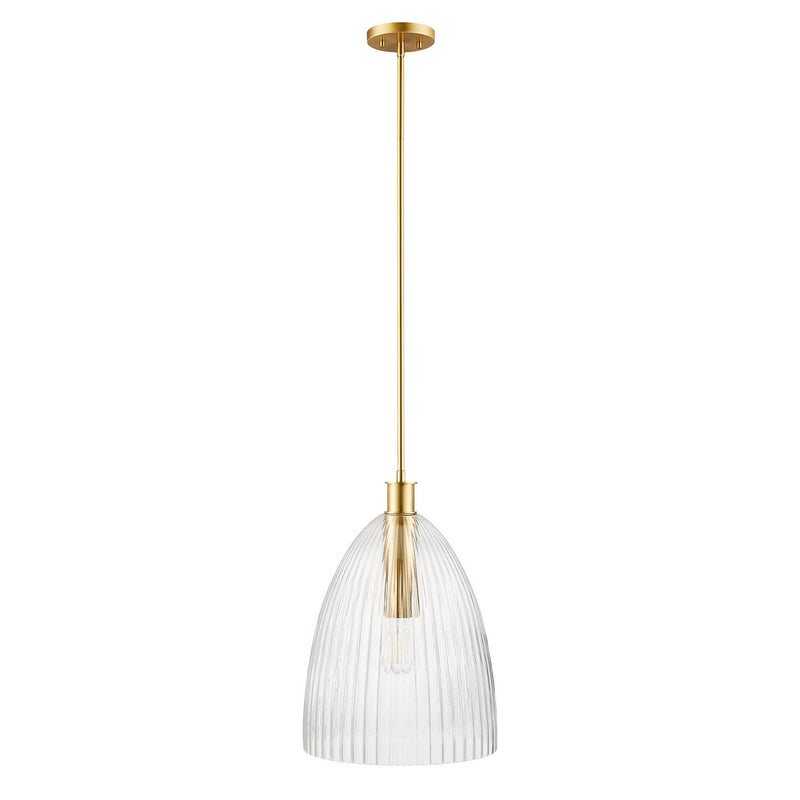 Meridian M7052NB One Light Pendant, Natural Brass