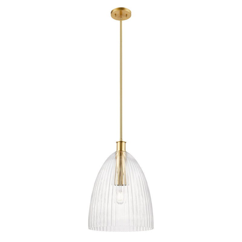 Meridian M7052NB One Light Pendant, Natural Brass