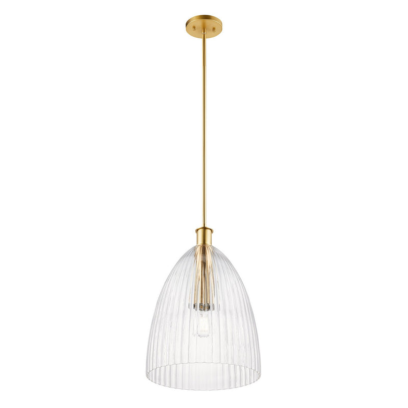 Meridian M7052NB One Light Pendant, Natural Brass