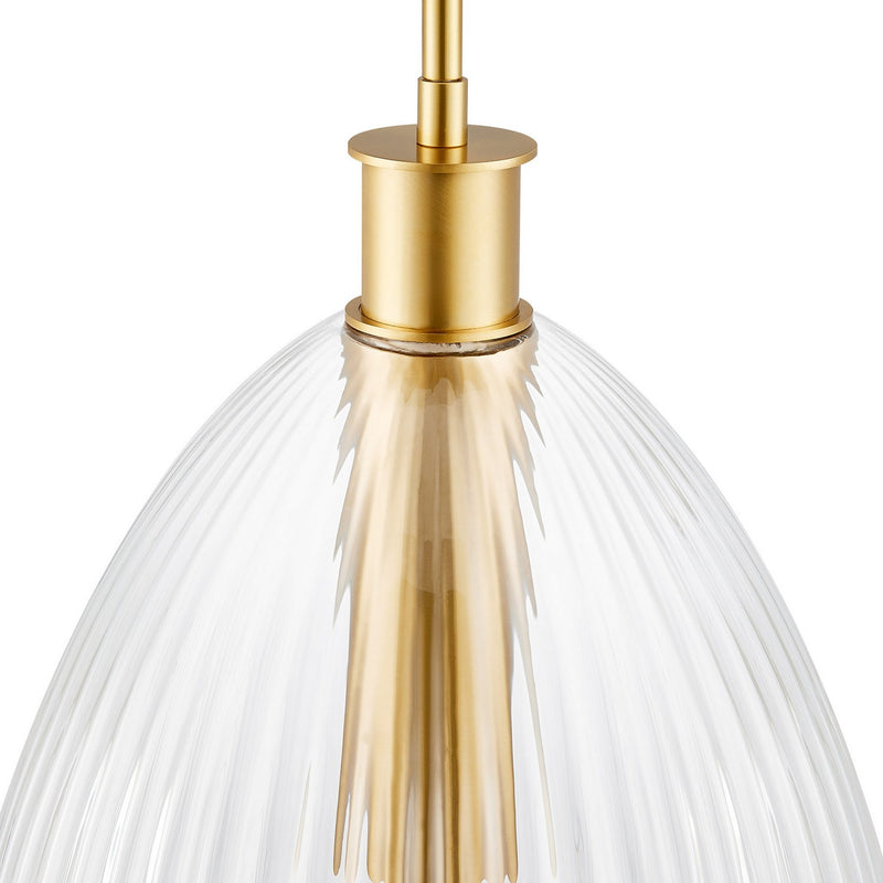 Meridian M7052NB One Light Pendant, Natural Brass
