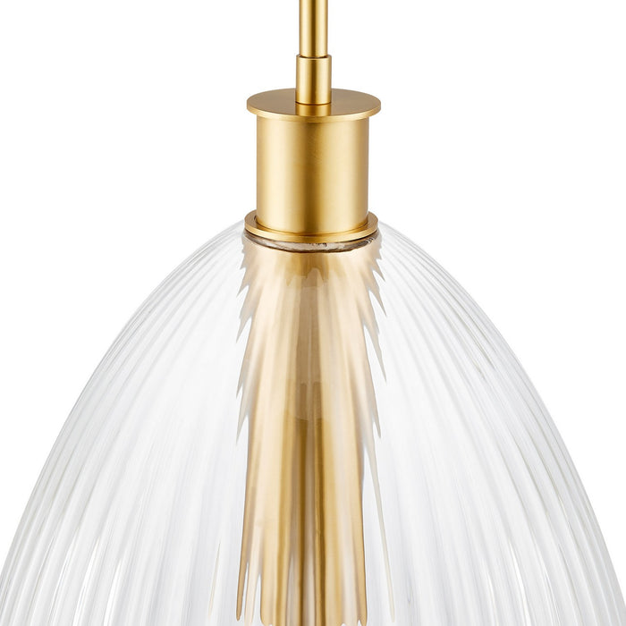 Meridian M7052NB One Light Pendant, Natural Brass