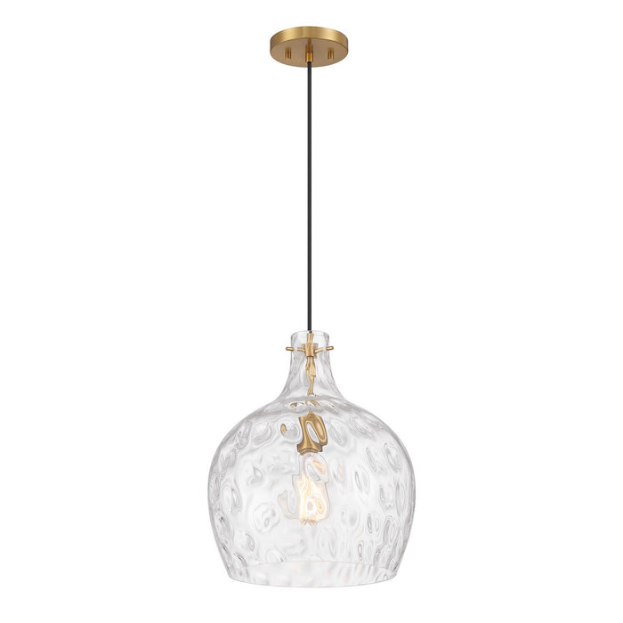 Meridian M7053NB One Light Pendant, Natural Brass