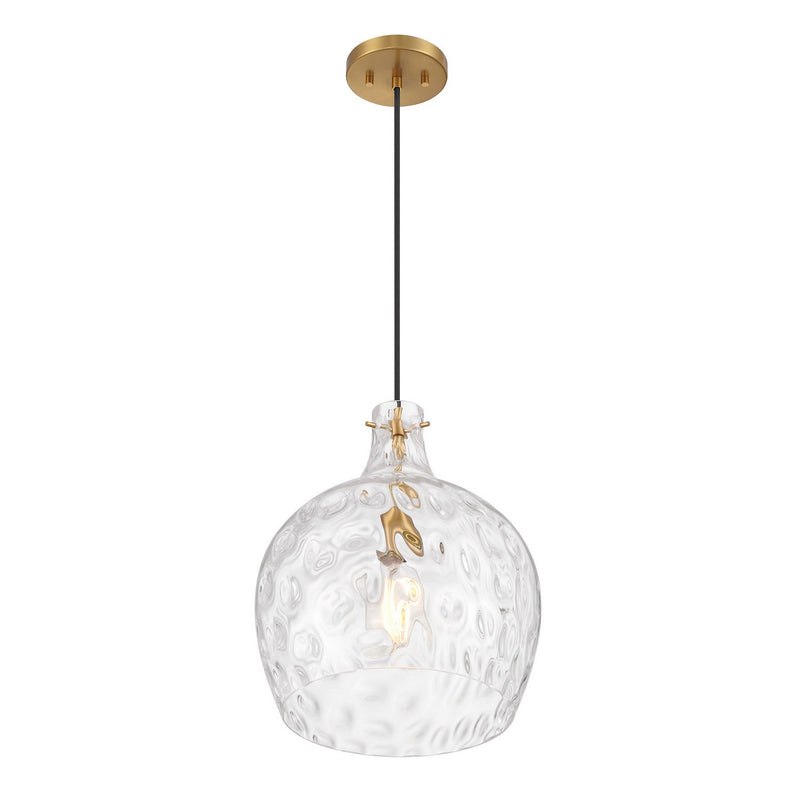 Meridian M7053NB One Light Pendant, Natural Brass