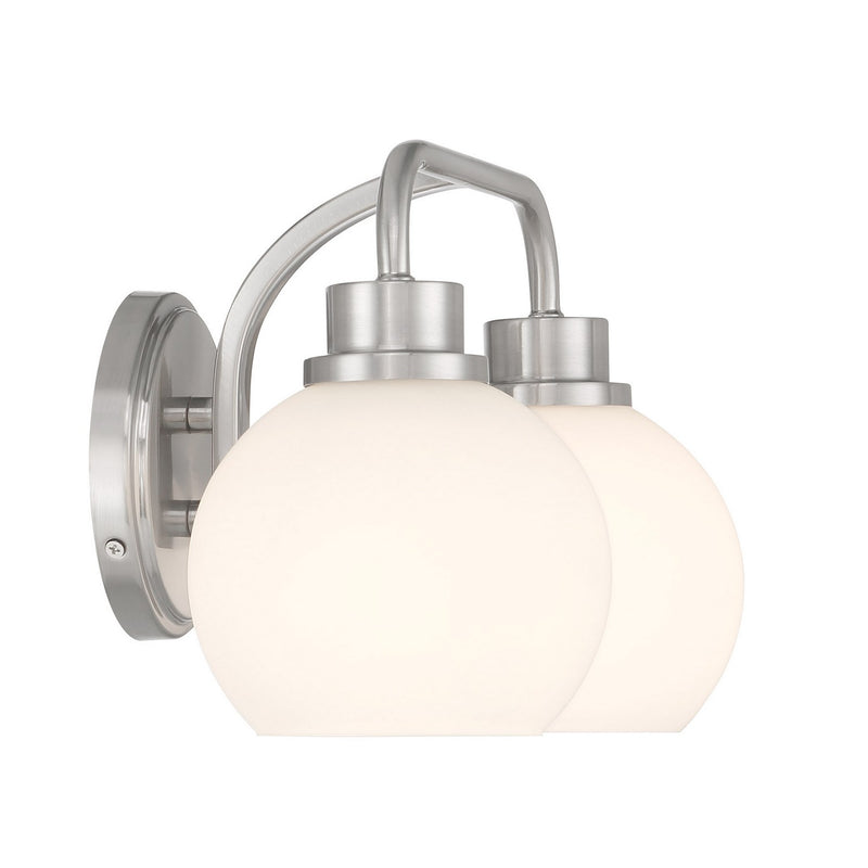 Meridian M80080BN Two Light Bathroom Vanity, Brushed Nickel
