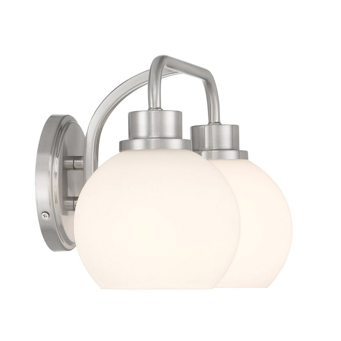 Meridian M80080BN Two Light Bathroom Vanity, Brushed Nickel