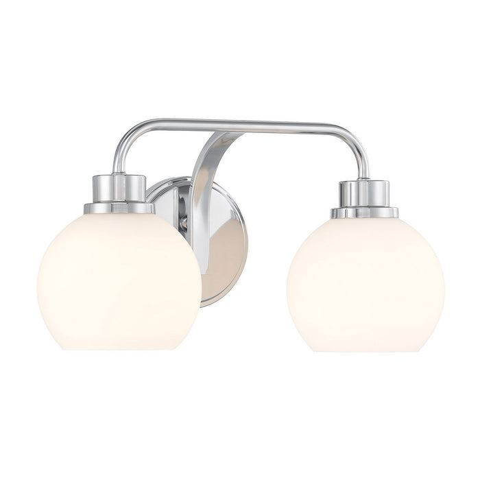 Meridian M80080CH Two Light Bathroom Vanity, Chrome