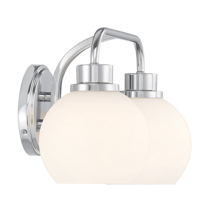 Meridian M80080CH Two Light Bathroom Vanity, Chrome