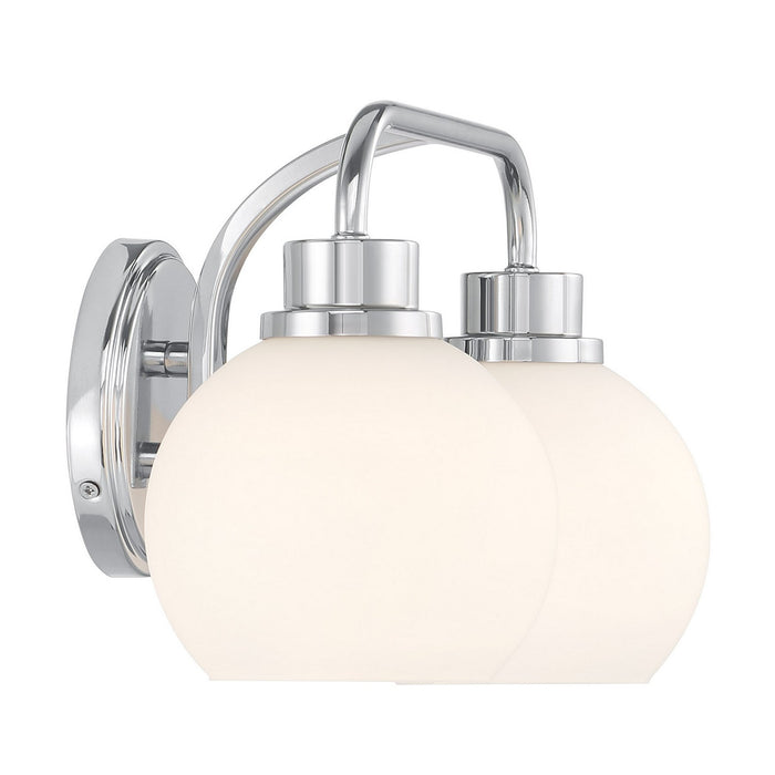 Meridian M80080CH Two Light Bathroom Vanity, Chrome