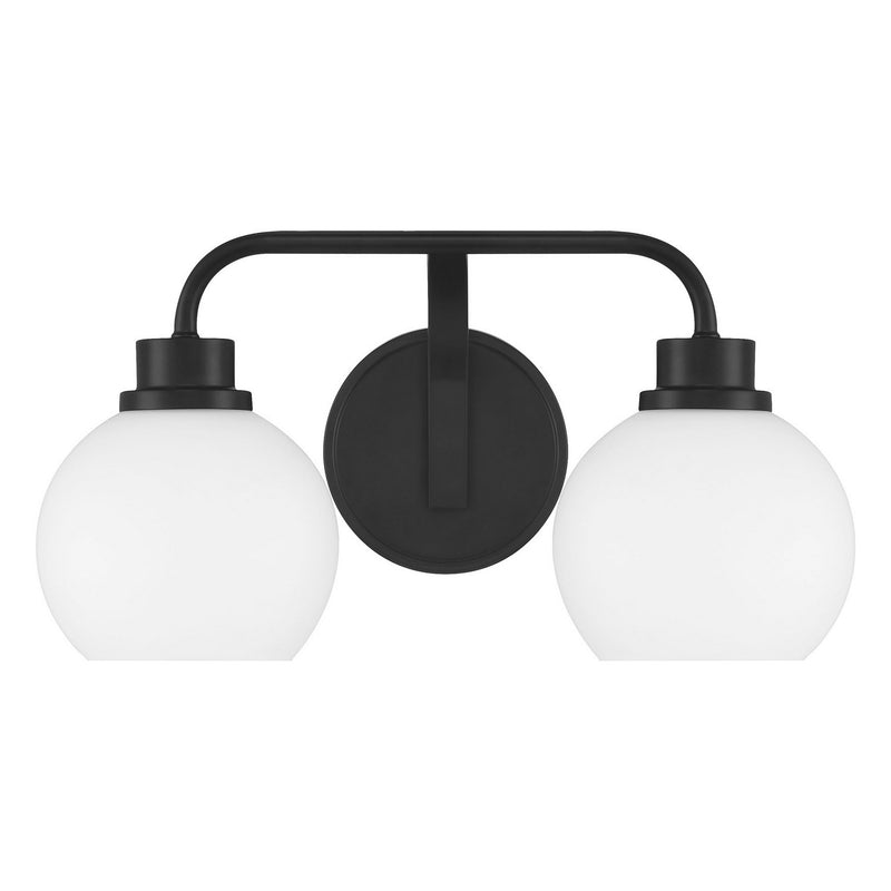 Meridian M80080MBK Two Light Bathroom Vanity, Matte Black