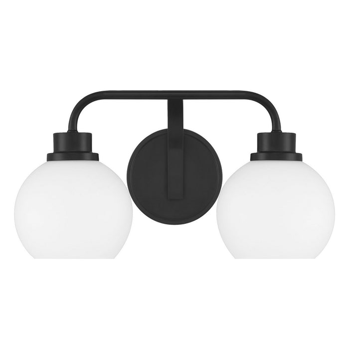 Meridian M80080MBK Two Light Bathroom Vanity, Matte Black