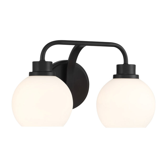 Meridian M80080MBK Two Light Bathroom Vanity, Matte Black