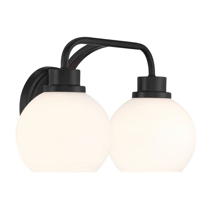 Meridian M80080MBK Two Light Bathroom Vanity, Matte Black