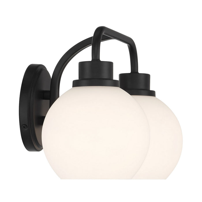 Meridian M80080MBK Two Light Bathroom Vanity, Matte Black