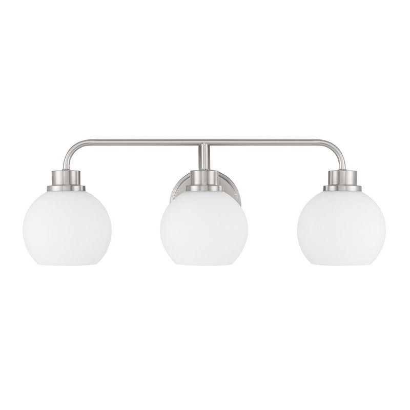 Meridian M80081BN Three Light Bathroom Vanity, Brushed Nickel