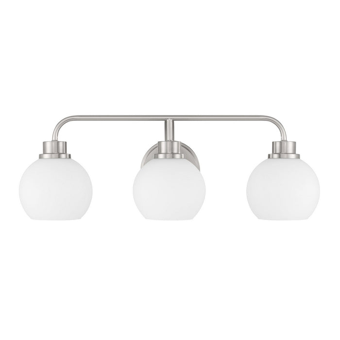 Meridian M80081BN Three Light Bathroom Vanity, Brushed Nickel
