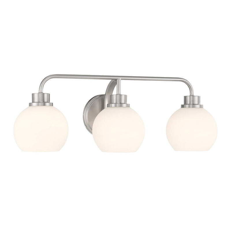 Meridian M80081BN Three Light Bathroom Vanity, Brushed Nickel