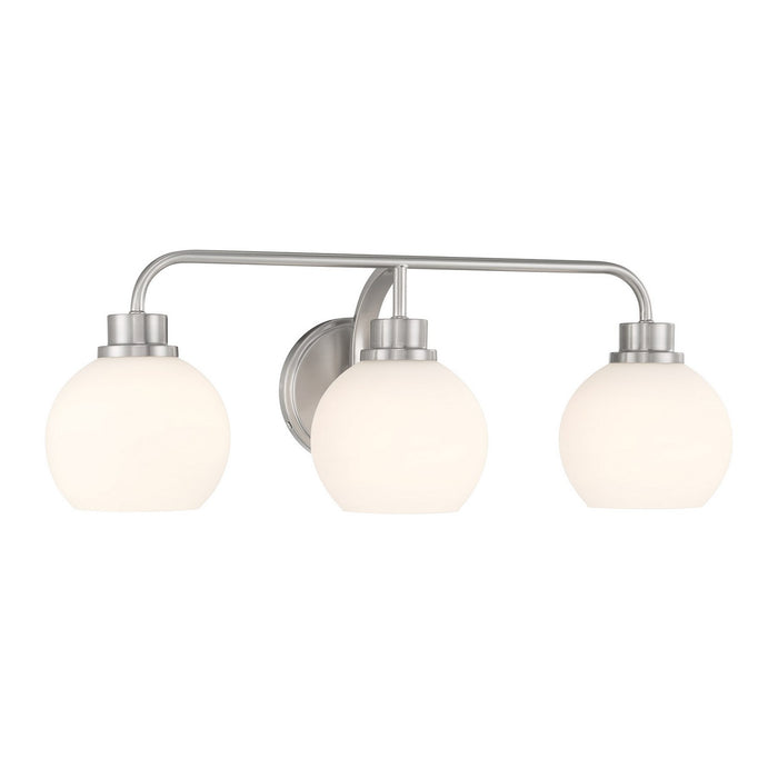 Meridian M80081BN Three Light Bathroom Vanity, Brushed Nickel