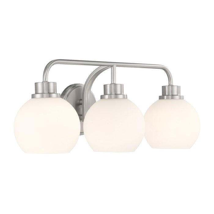 Meridian M80081BN Three Light Bathroom Vanity, Brushed Nickel