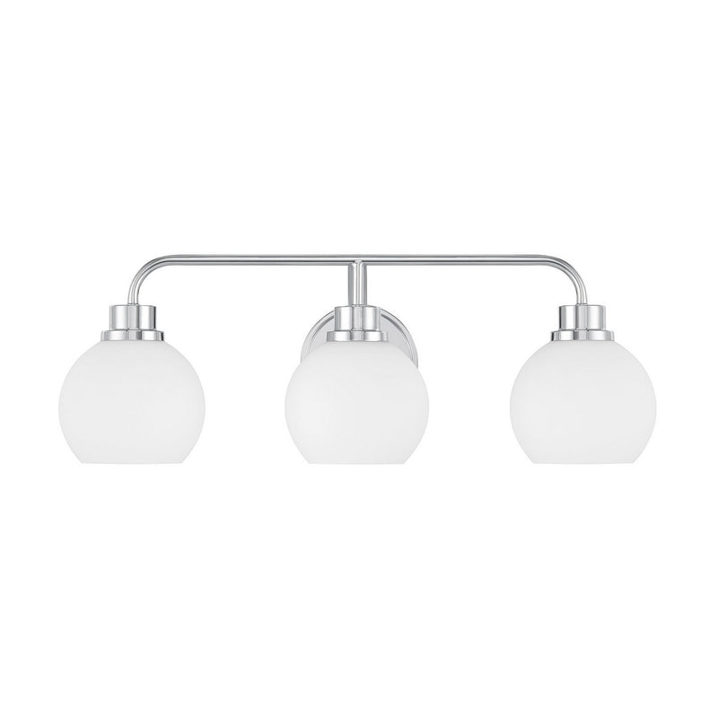 Meridian M80081CH Three Light Bathroom Vanity, Chrome
