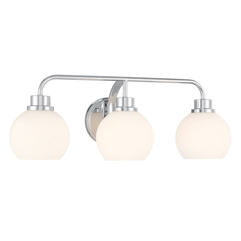 Meridian M80081CH Three Light Bathroom Vanity, Chrome