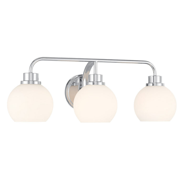 Meridian M80081CH Three Light Bathroom Vanity, Chrome