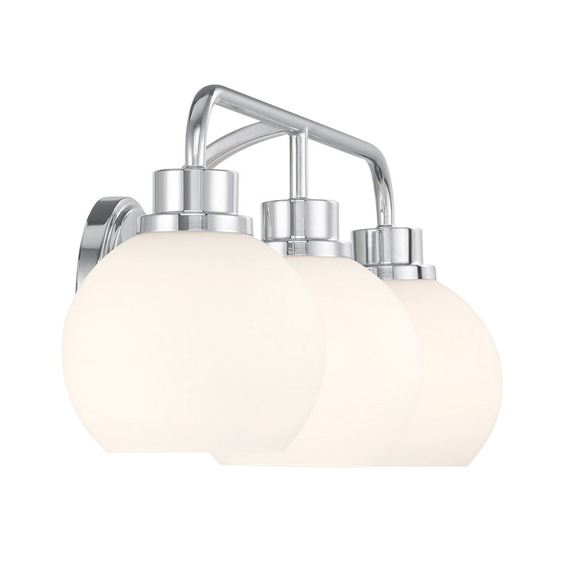 Meridian M80081CH Three Light Bathroom Vanity, Chrome