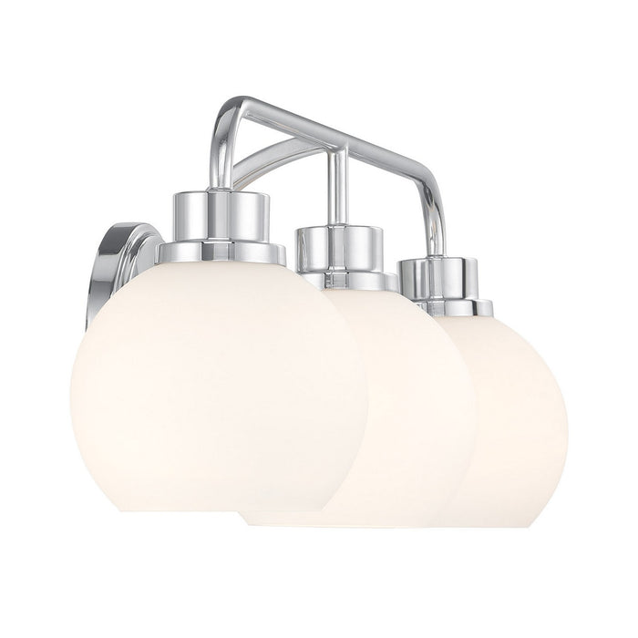 Meridian M80081CH Three Light Bathroom Vanity, Chrome